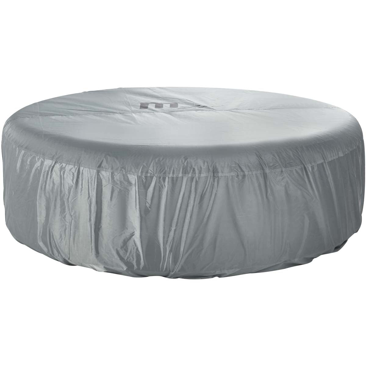 Graue runde Abdeckhaube für 8-Personen MSpa Whirlpool aus wasserabweisendem Material.