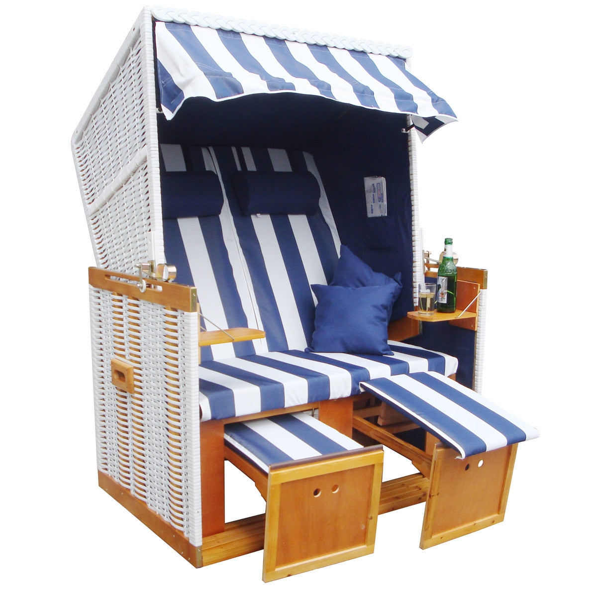 Strandkorb NORDERNEY blau/weiß gestreift