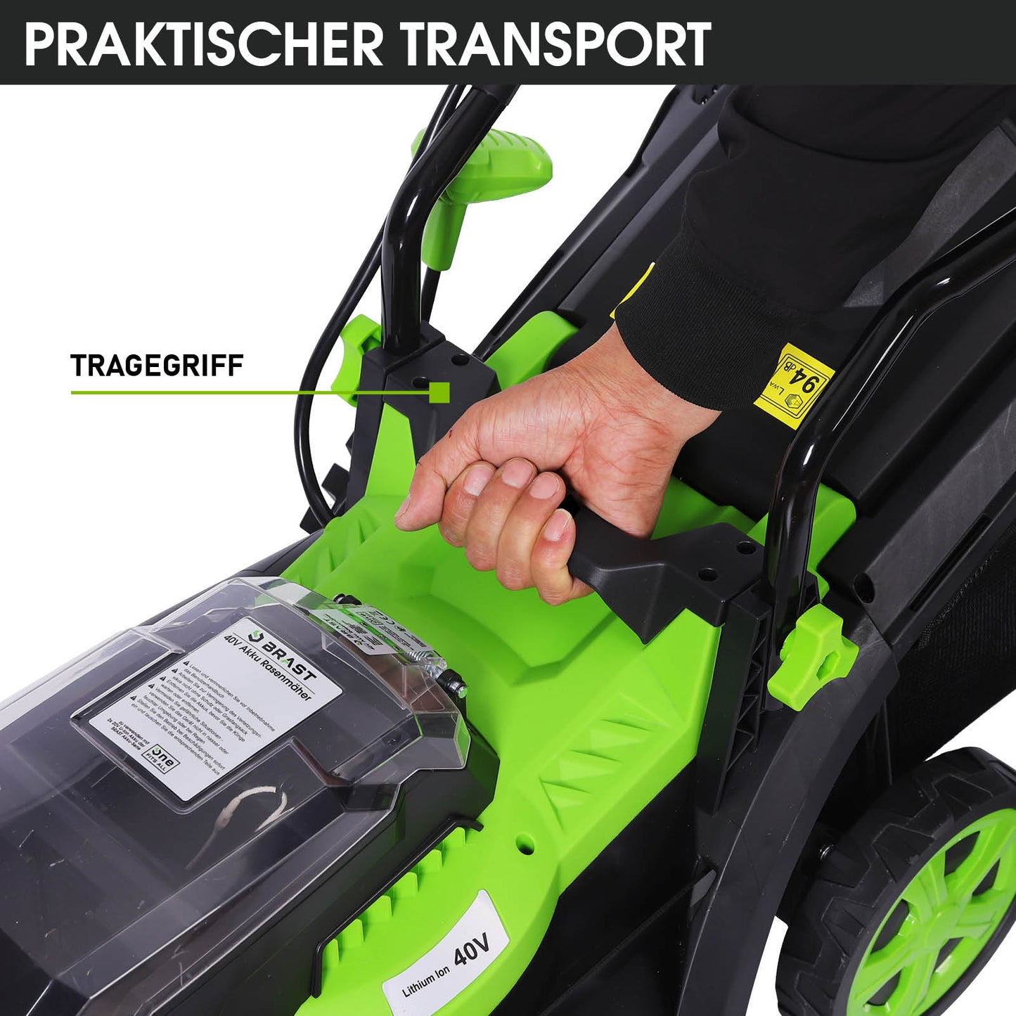 BRAST Akku-Rasenmäher 34cm-40V