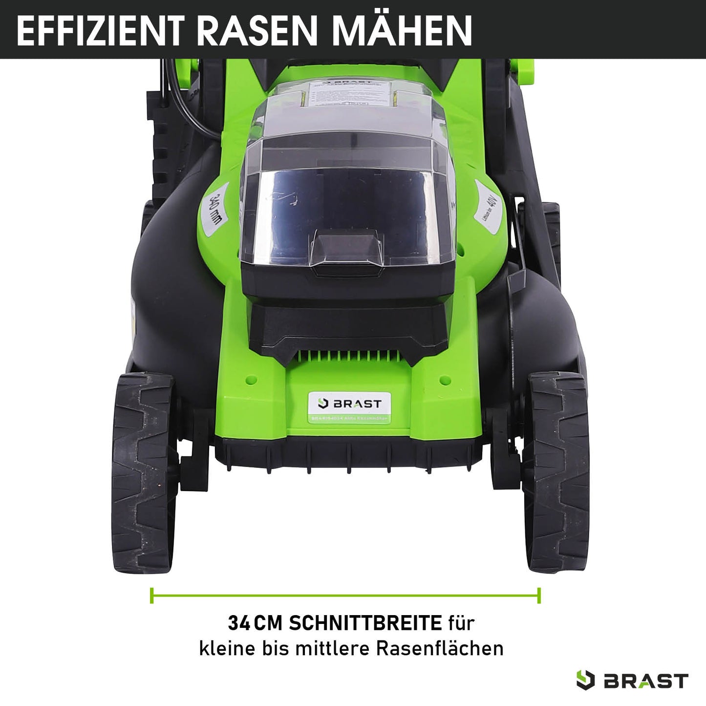 BRAST Akku-Rasenmäher 34cm-40V