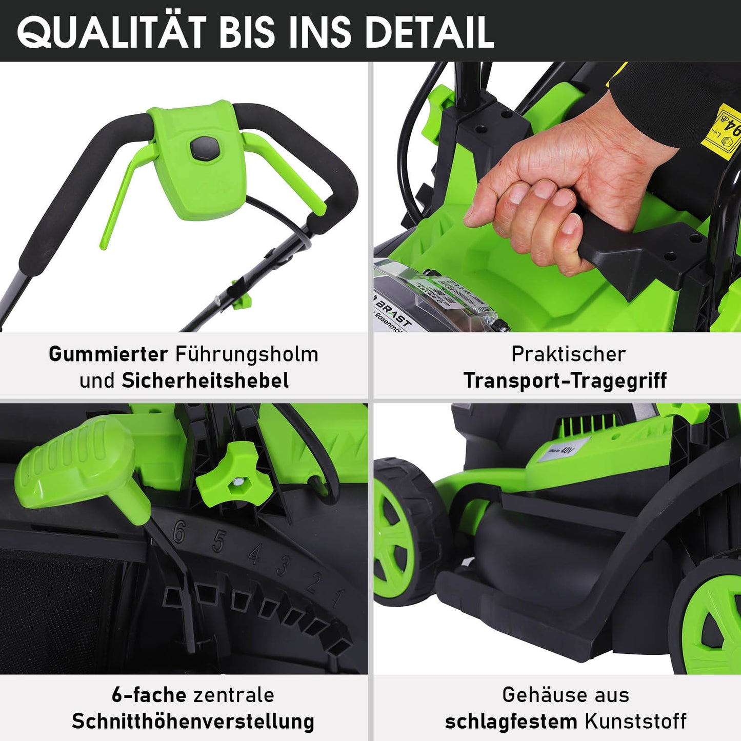 BRAST Akku-Rasenmäher 34cm-40V