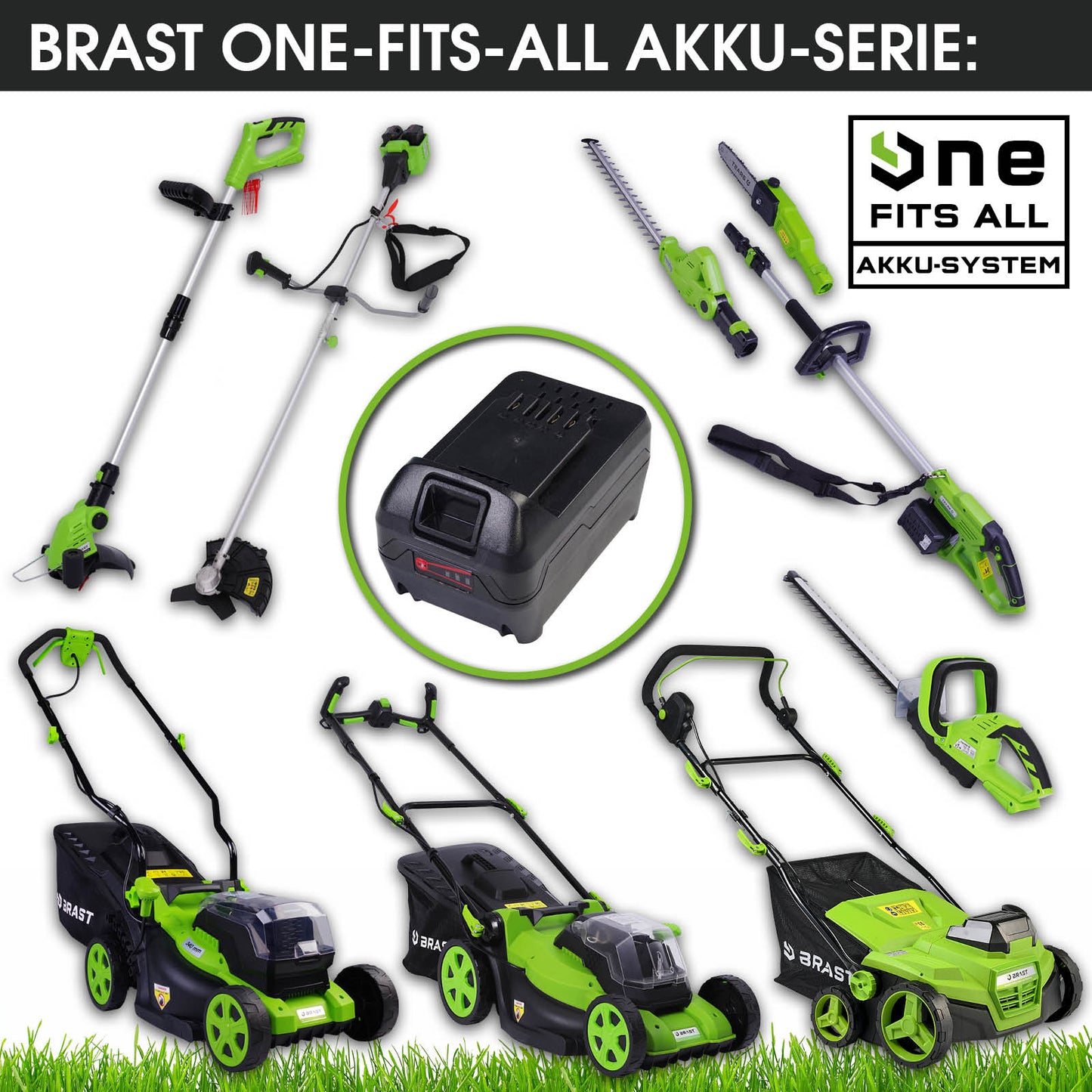 BRAST Akku-Rasenmäher 34cm-40V