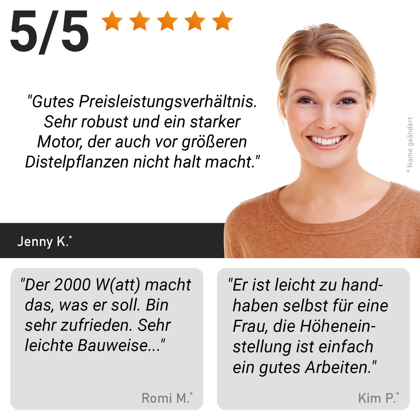 BRAST Elektro Rasenmäher 38-1800 SPEZIAL mit ergonomischem Griff und Akku Mäher Design.