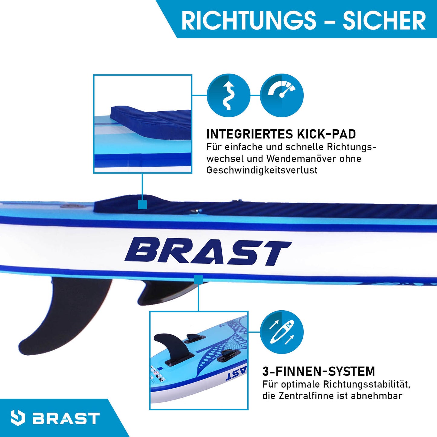 Aufblasbares SUP Board Set mit Sitz SHARK 365 blue