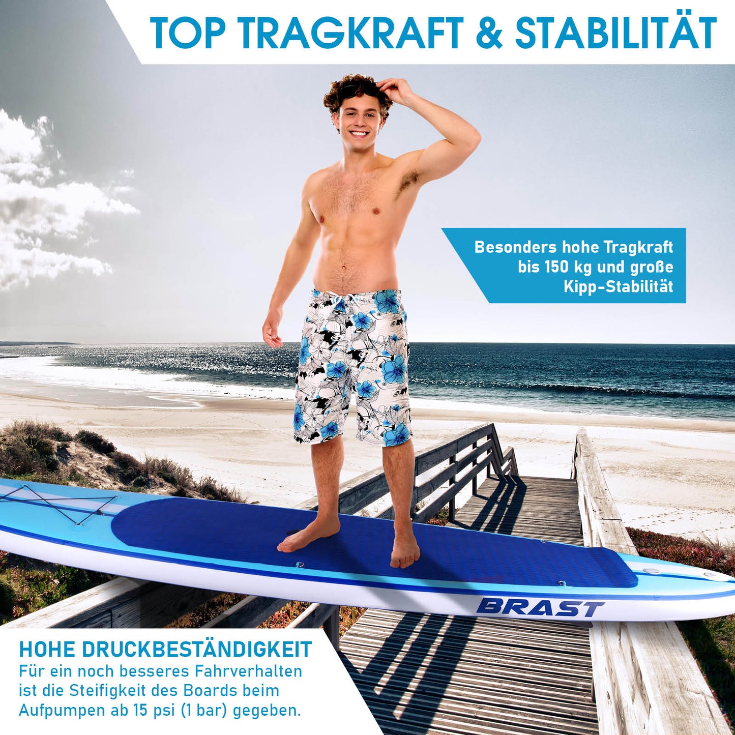 Aufblasbares SUP Board Set mit Sitz SHARK 365 blue
