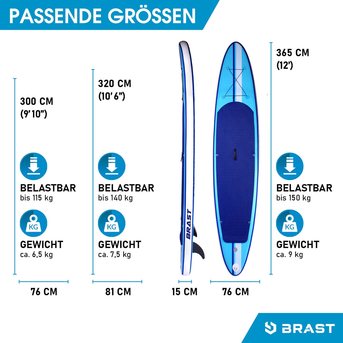 Aufblasbares SUP Board Set mit Sitz SHARK 365 blue