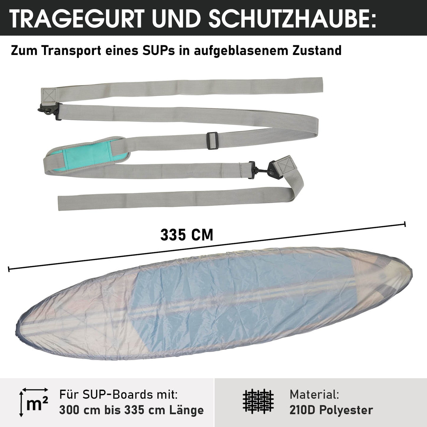 SUP Board Tragegurt mit Schutzhaube