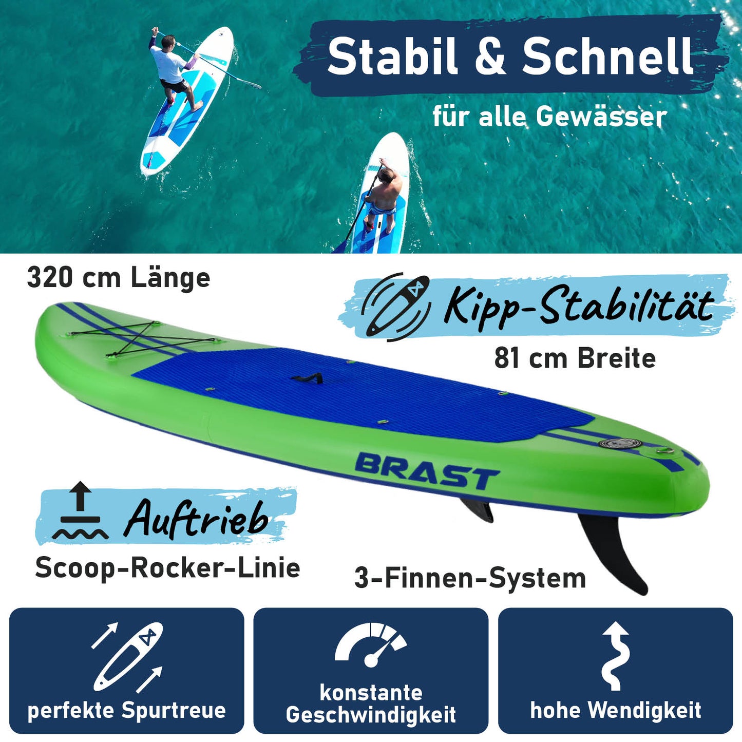 SUP Board aufblasbar PRIMO 320 green