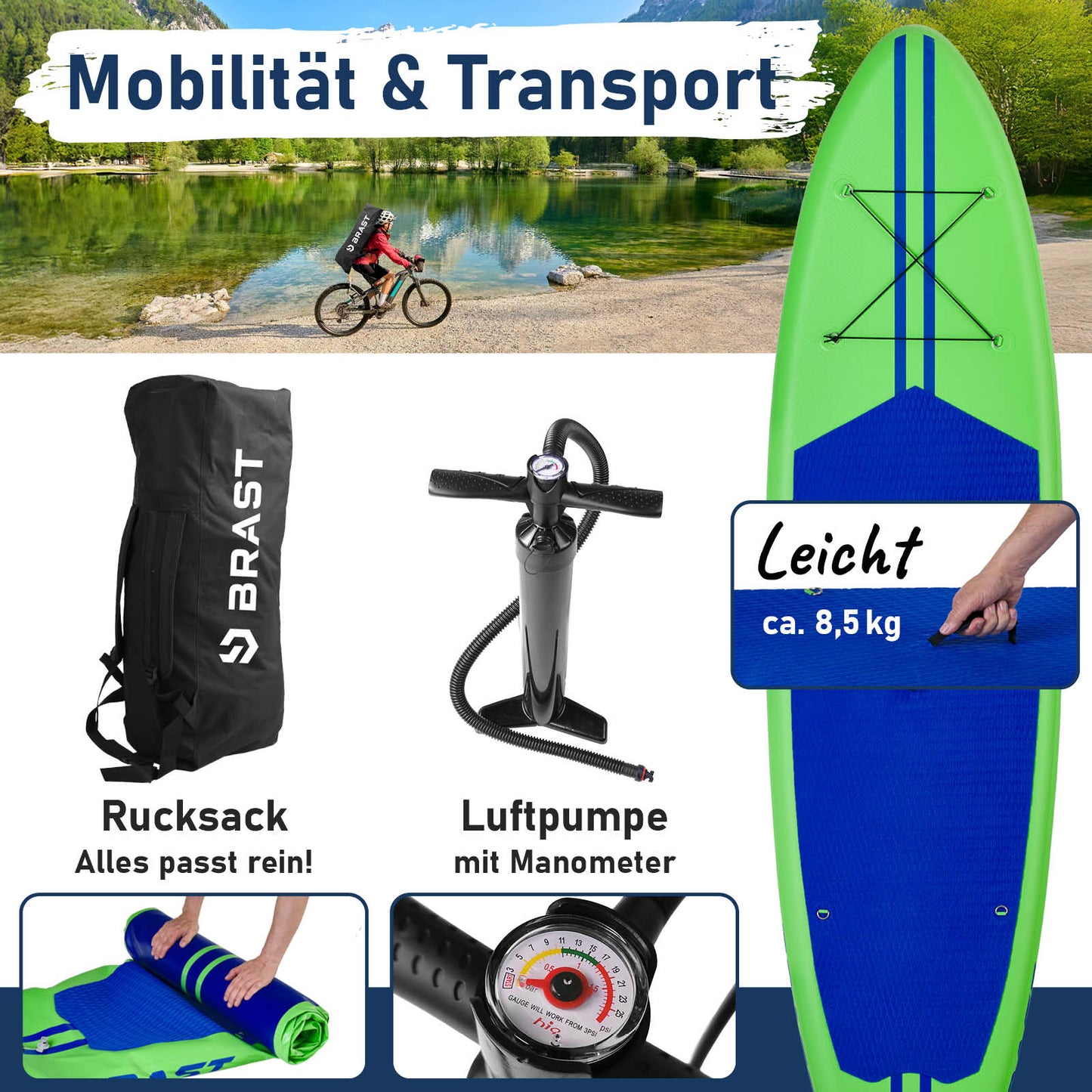 SUP Board aufblasbar PRIMO 320 green