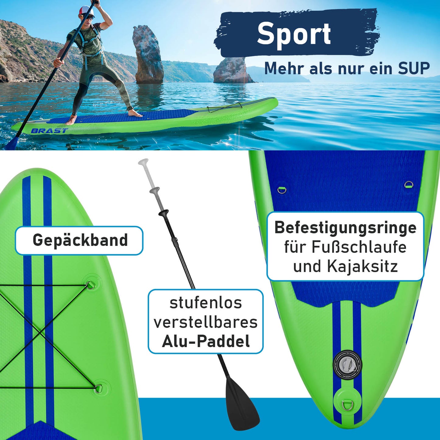 SUP Board aufblasbar PRIMO 320 green
