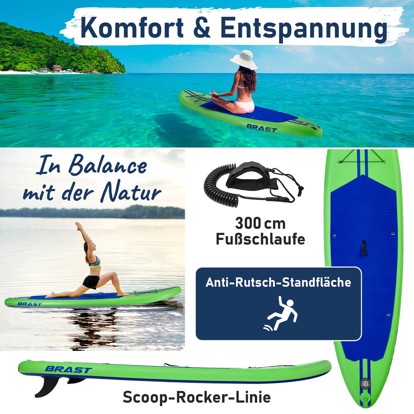 SUP Board aufblasbar PRIMO 320 green