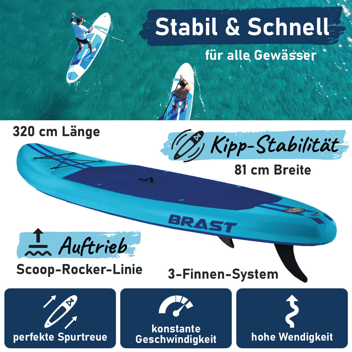 SUP Board aufblasbar PRIMO 320 blue