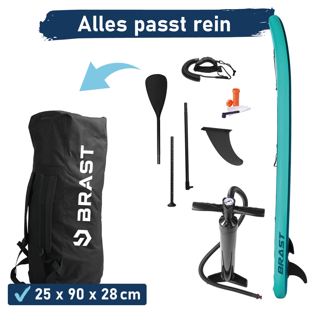 SUP Board aufblasbar PRIMO 320 petrol