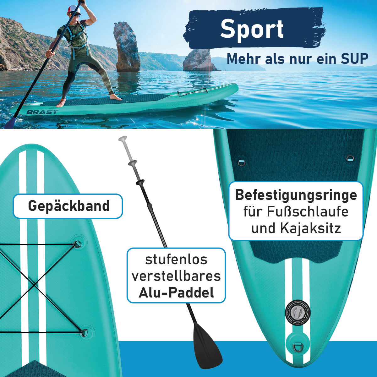 SUP Board aufblasbar PRIMO 320 petrol