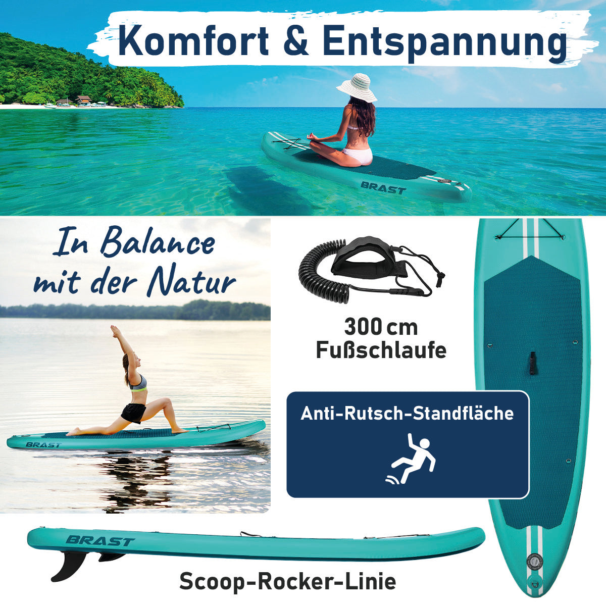 SUP Board aufblasbar PRIMO 320 petrol