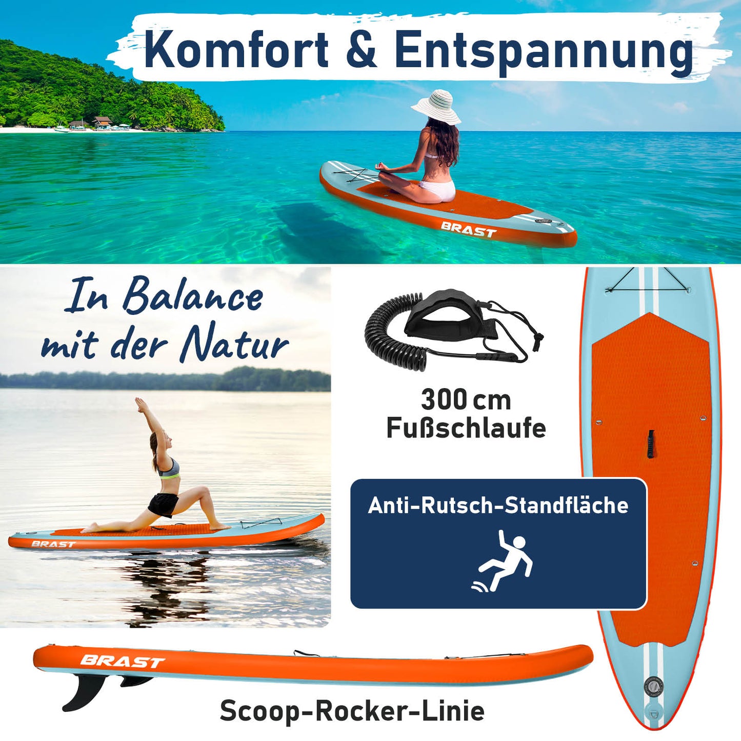 SUP Board aufblasbar PRIMO 320 light blue