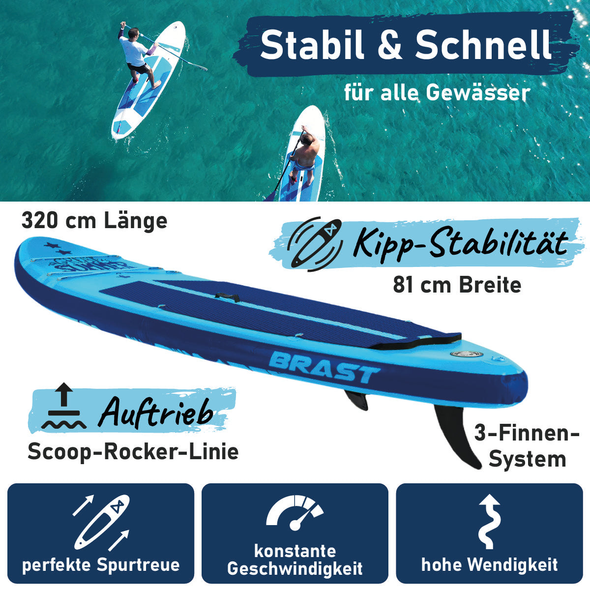 Aufblasbares SUP Board Set SUMMER 320 blue