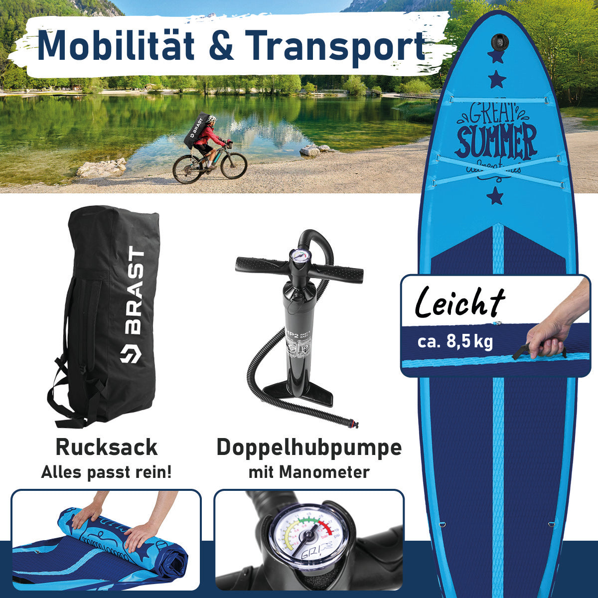 Aufblasbares SUP Board Set SUMMER 320 blue