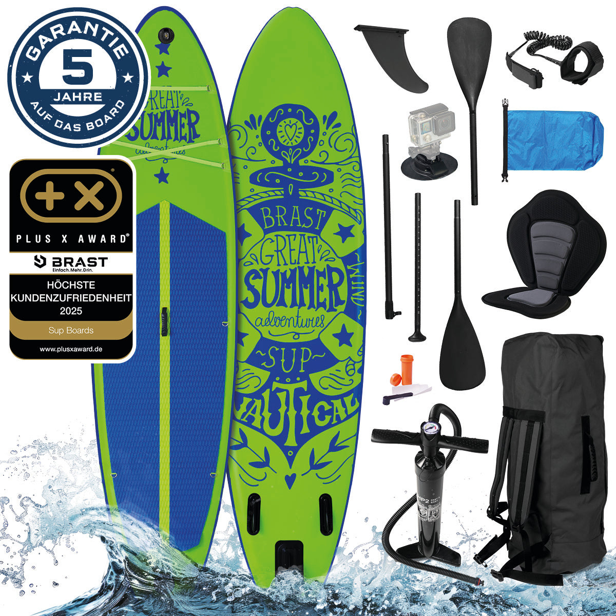 Aufblasbares SUP Board Set mit Sitz SUMMER 320 green