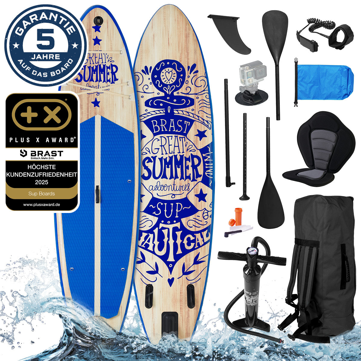 Aufblasbares SUP Board Set SUMMER 320 natural blue