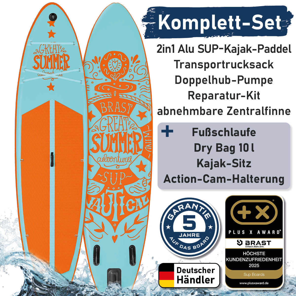 Aufblasbares SUP Board Set SUMMER 320 türkis