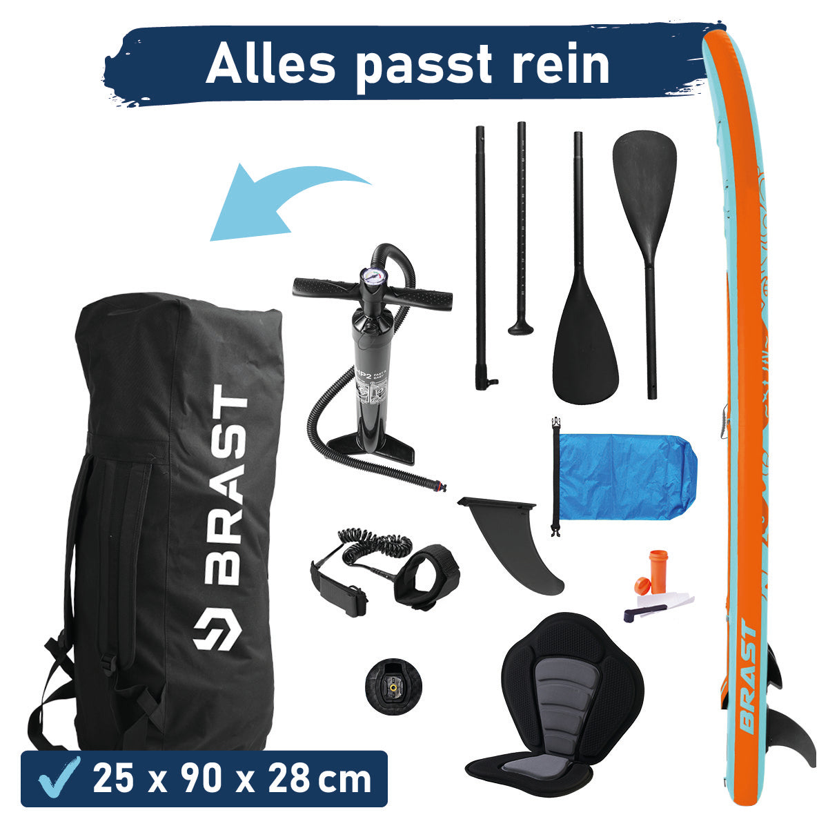 Aufblasbares SUP Board Set SUMMER 320 türkis