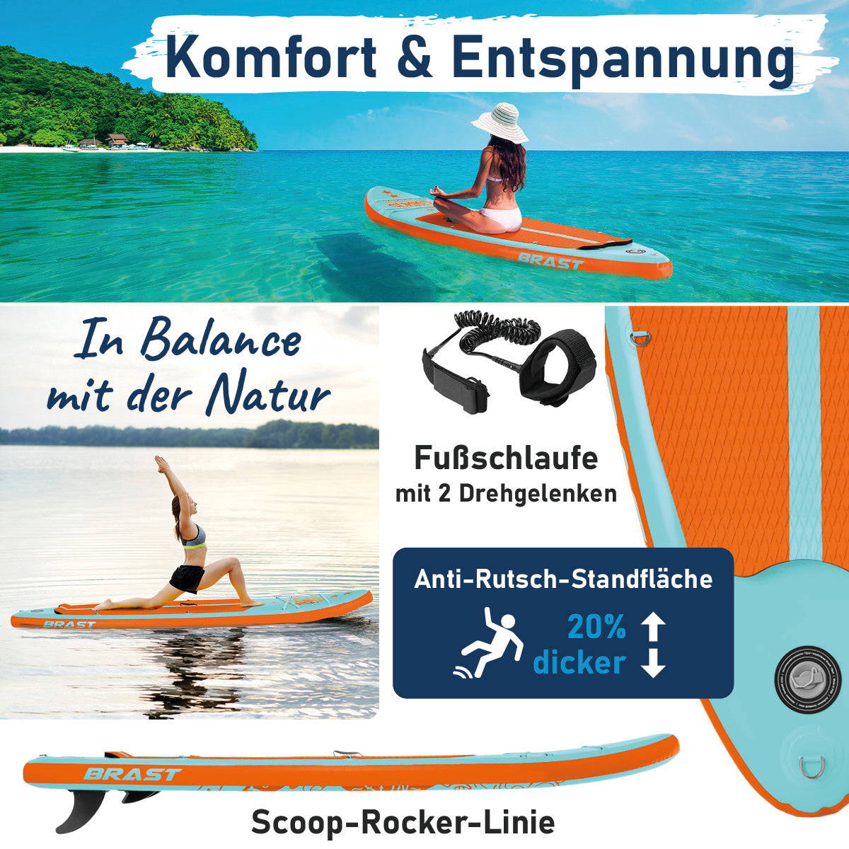 Aufblasbares SUP Board Set SUMMER 320 türkis