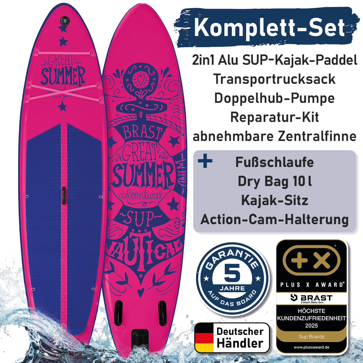 Aufblasbares SUP Board Set SUMMER 320 pink