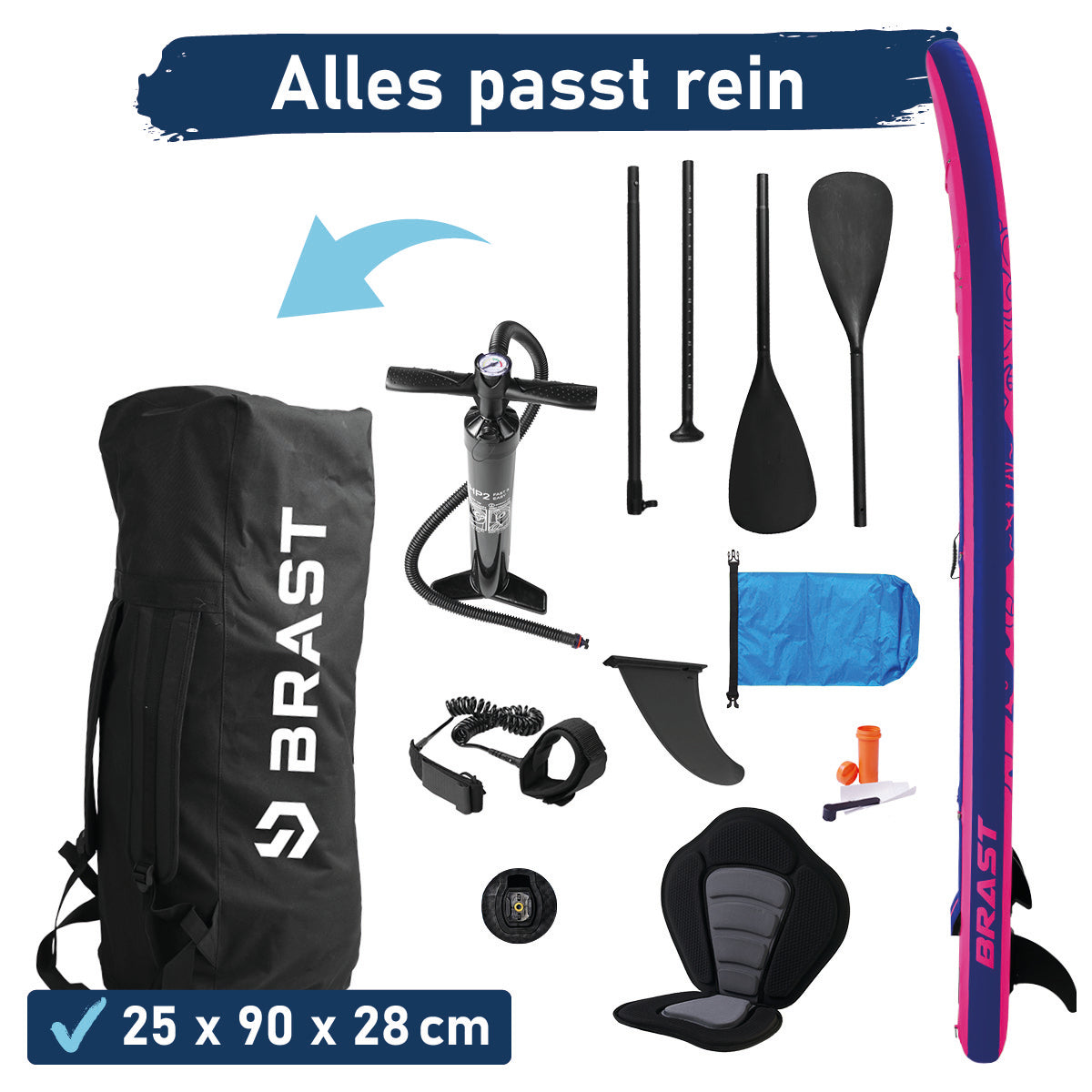 Aufblasbares SUP Board Set SUMMER 320 pink