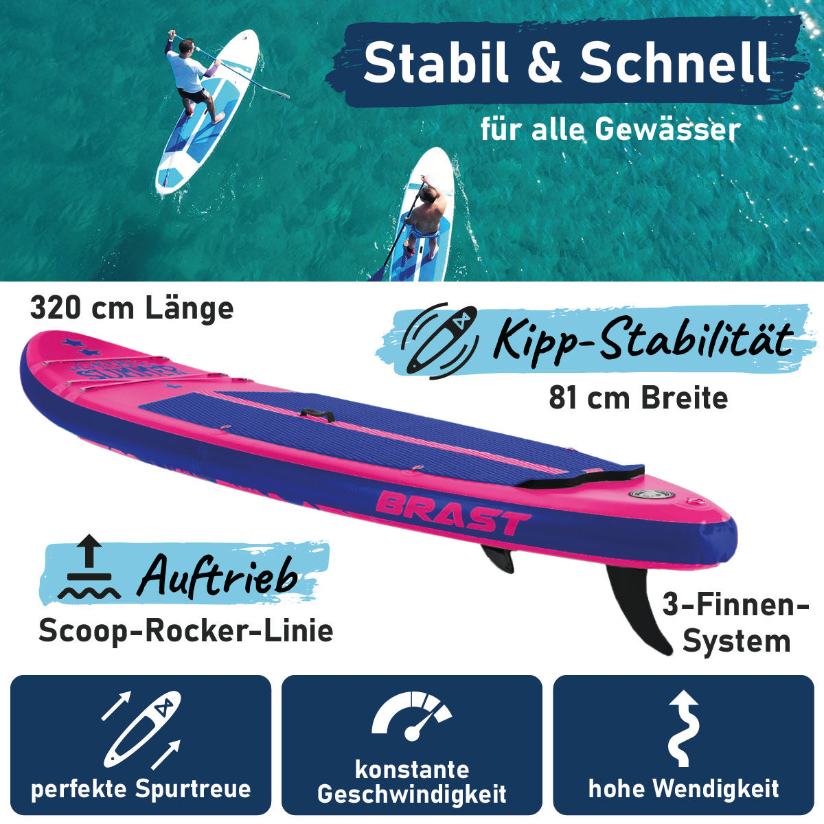 Aufblasbares SUP Board Set SUMMER 320 pink