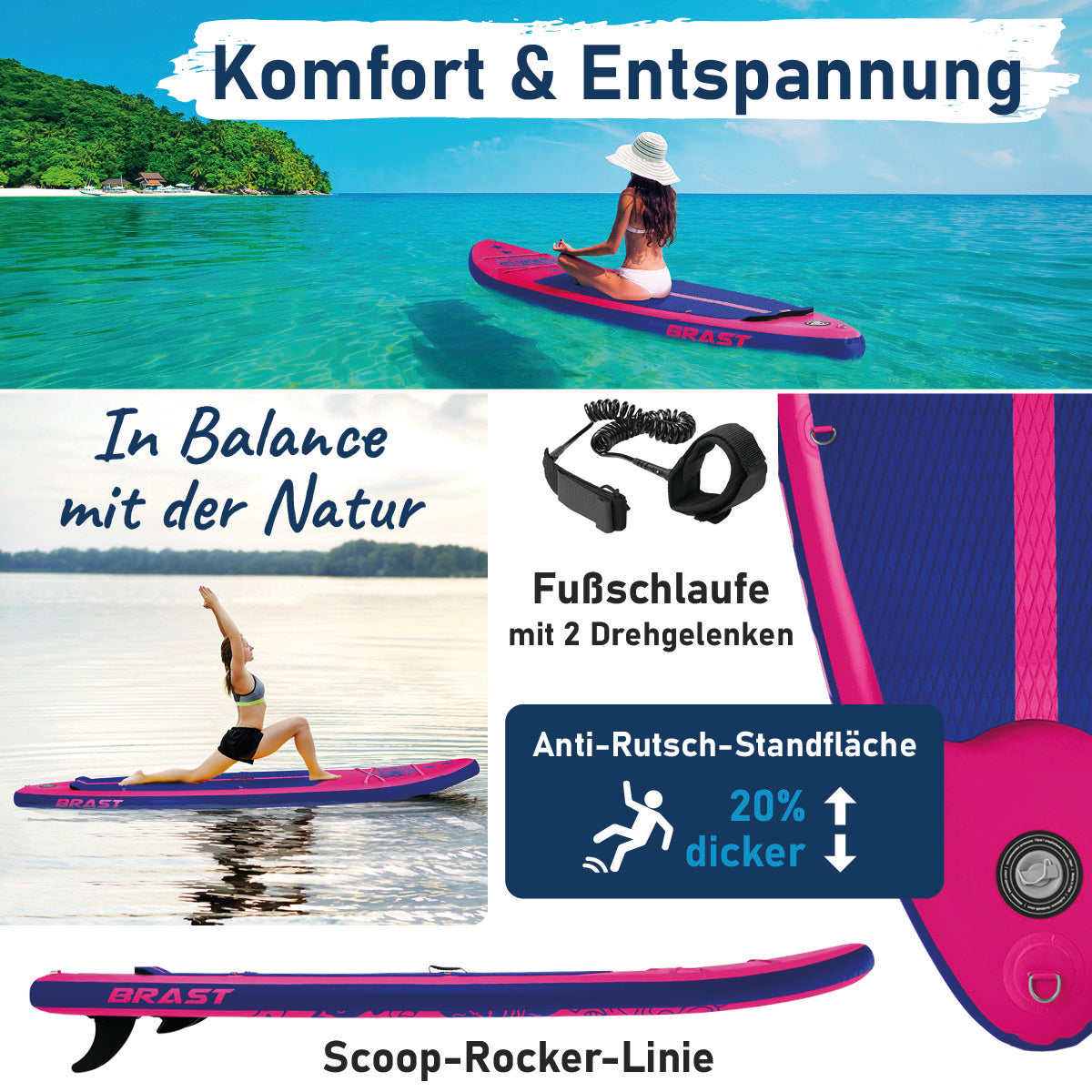 Aufblasbares SUP Board Set SUMMER 320 pink