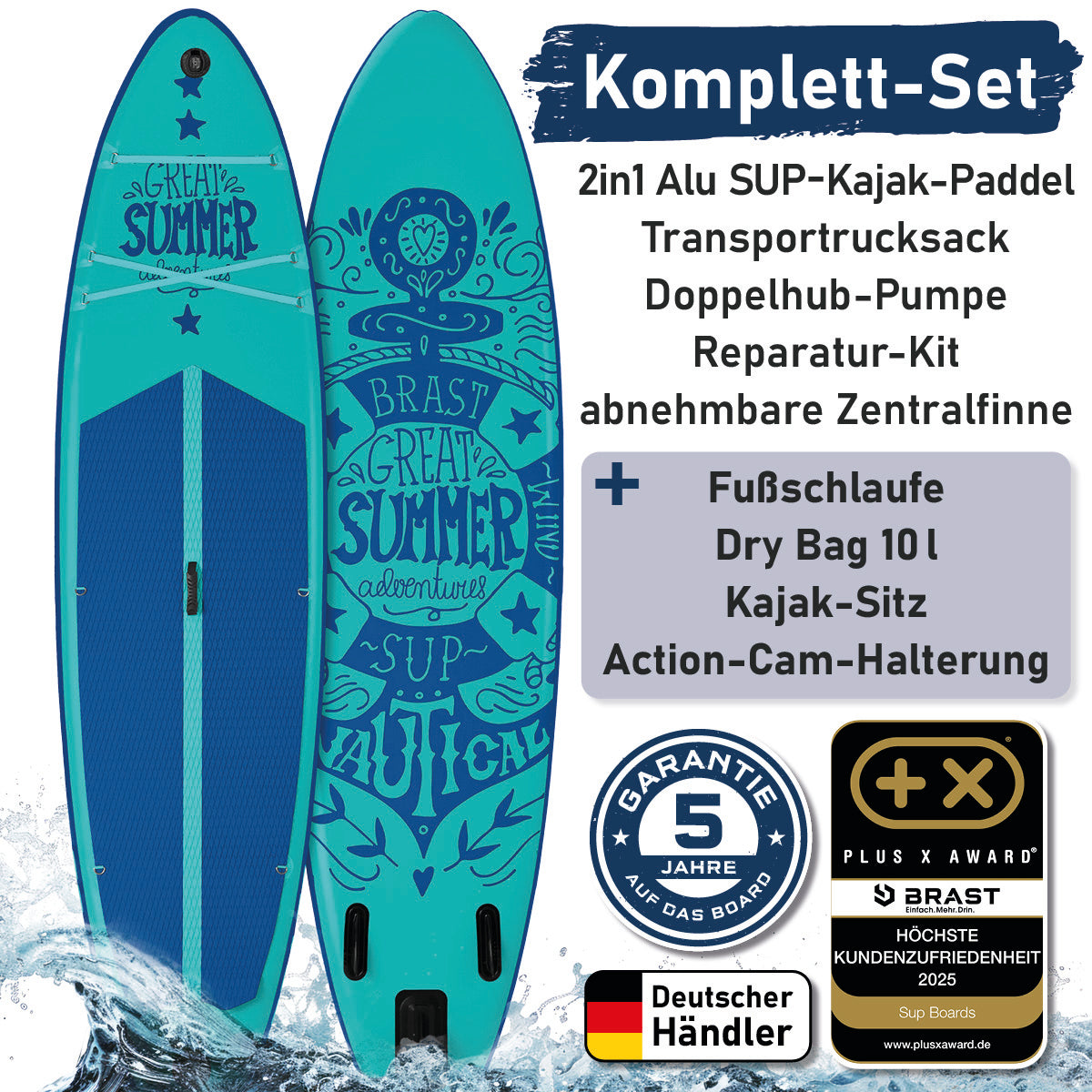 Aufblasbares SUP Board Set SUMMER 320 petrol