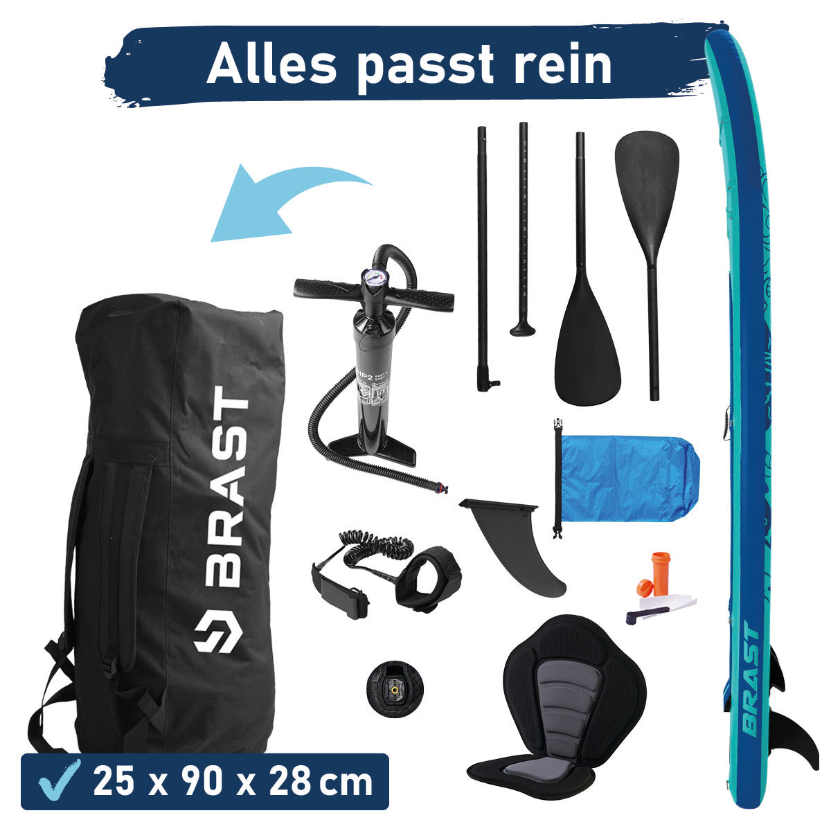 Aufblasbares SUP Board Set SUMMER 320 petrol