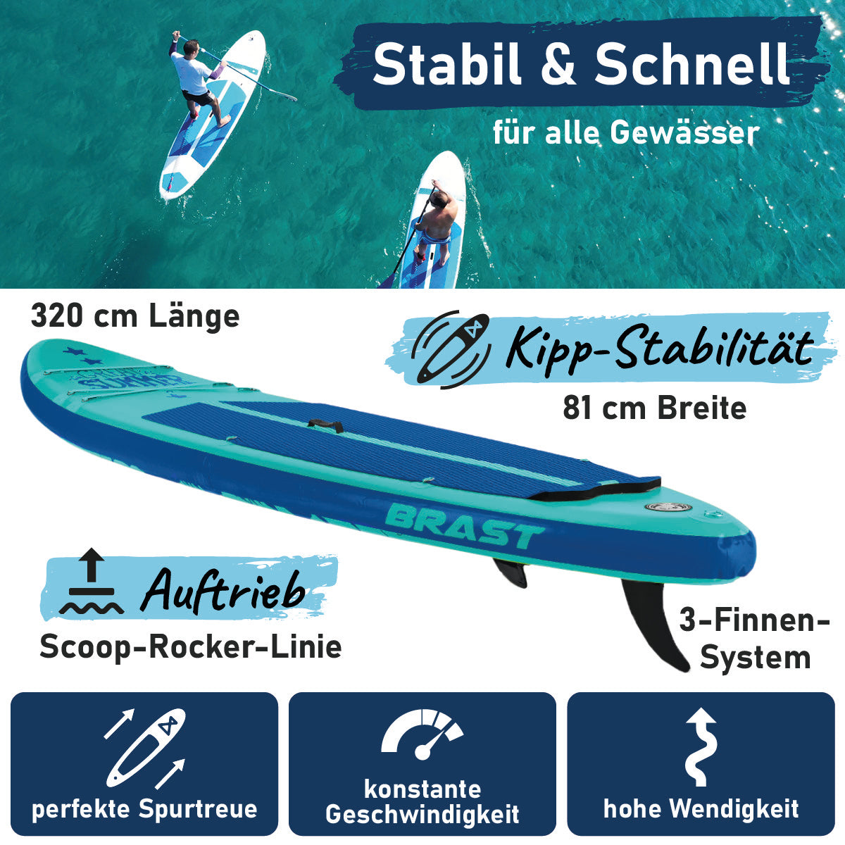 Aufblasbares SUP Board Set SUMMER 320 petrol