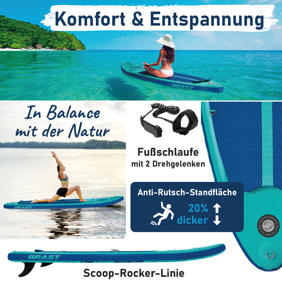 Aufblasbares SUP Board Set SUMMER 320 petrol