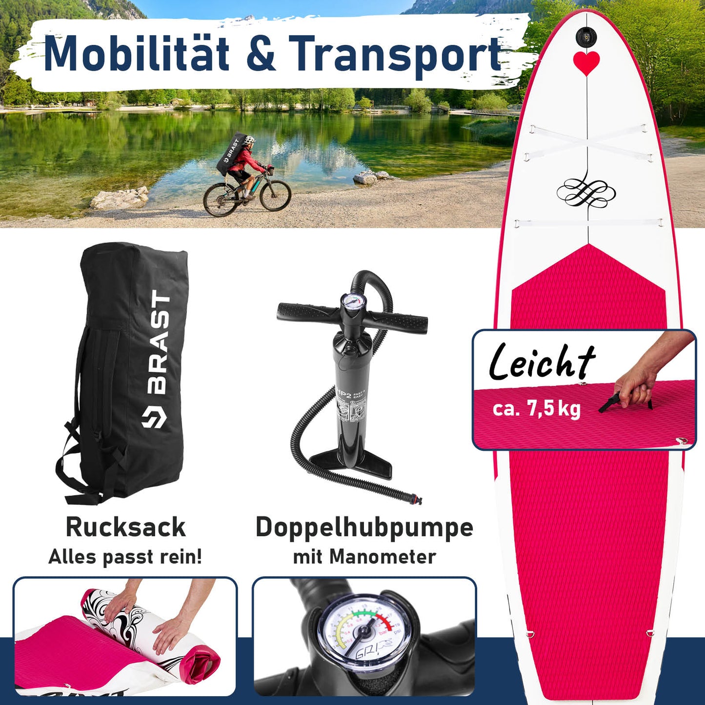 Aufblasbares SUP Board Set mit Sitz KOLIRBI 300