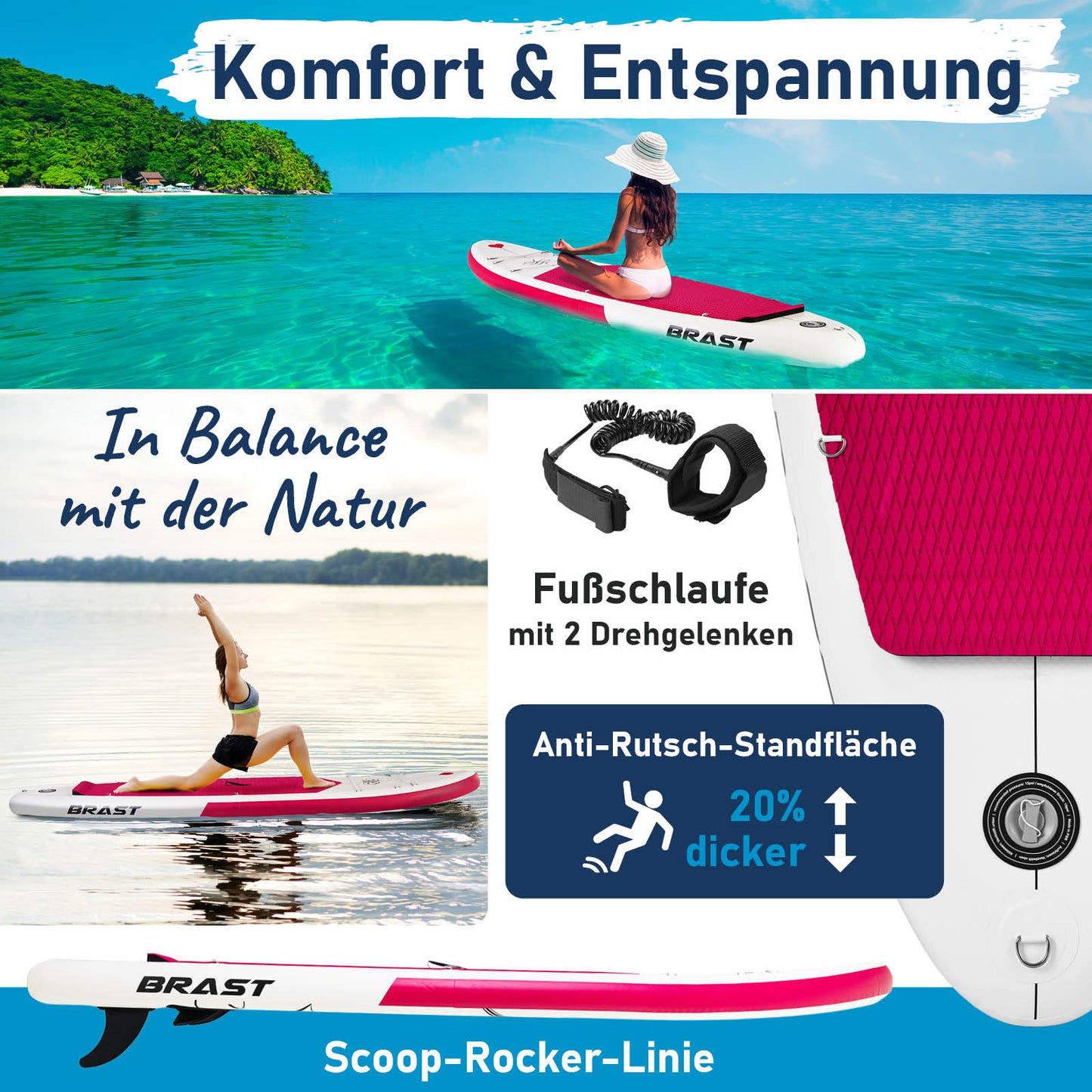 Aufblasbares SUP Board Set mit Sitz KOLIRBI 300