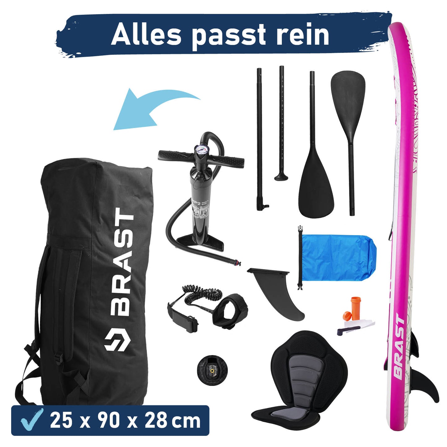 Aufblasbares SUP Board Set mit Sitz FLOWER 300