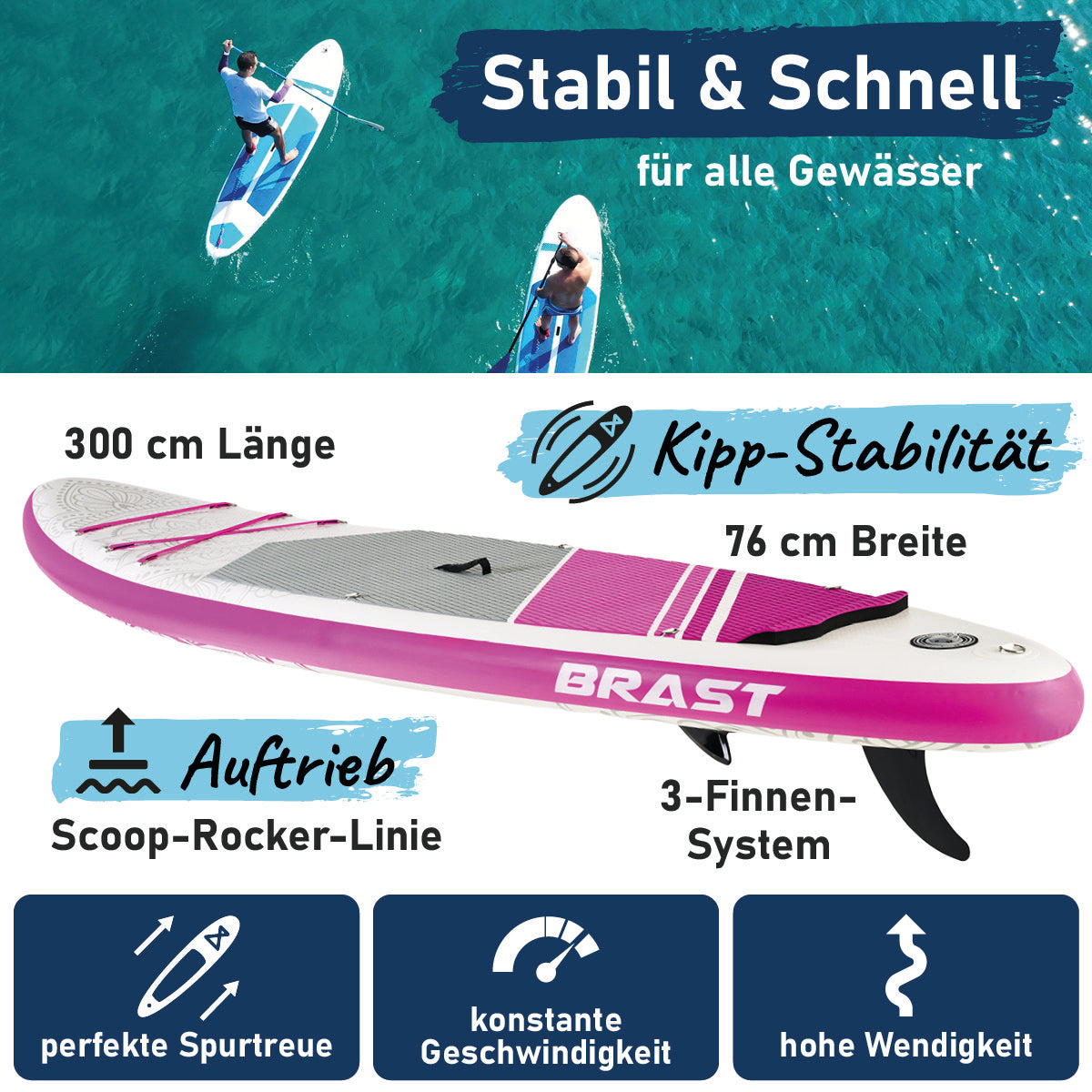 Aufblasbares SUP Board Set mit Sitz FLOWER 300