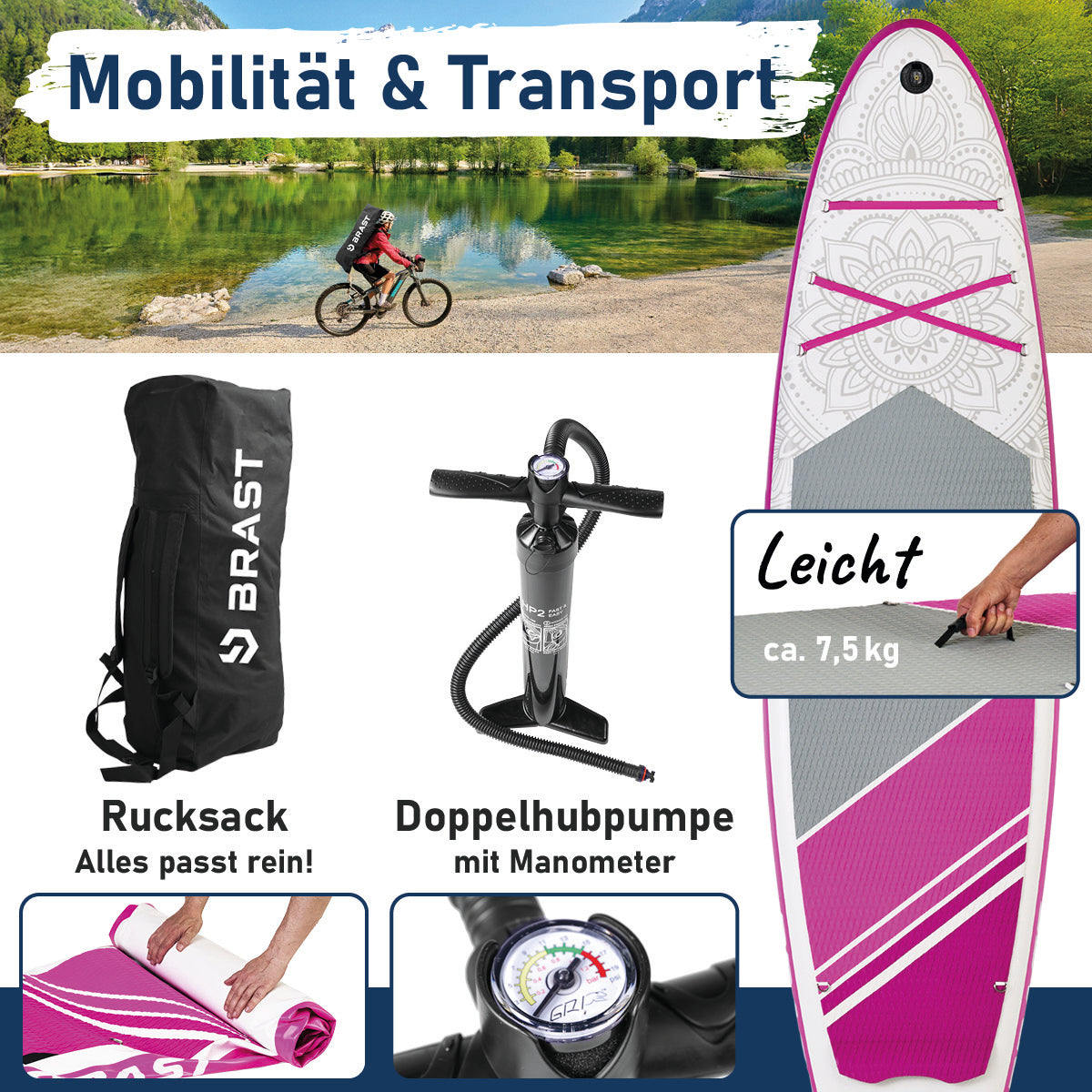 Aufblasbares SUP Board Set mit Sitz FLOWER 300