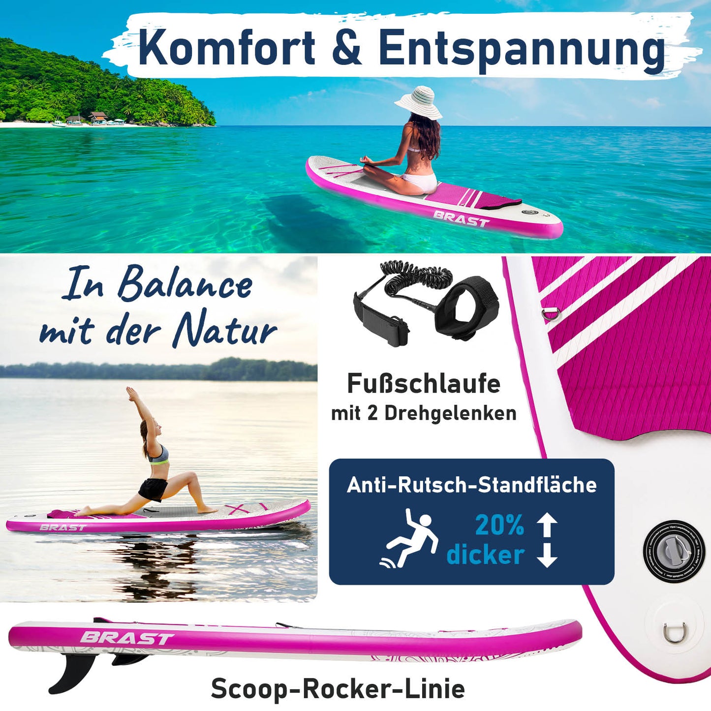 Aufblasbares SUP Board Set mit Sitz FLOWER 300