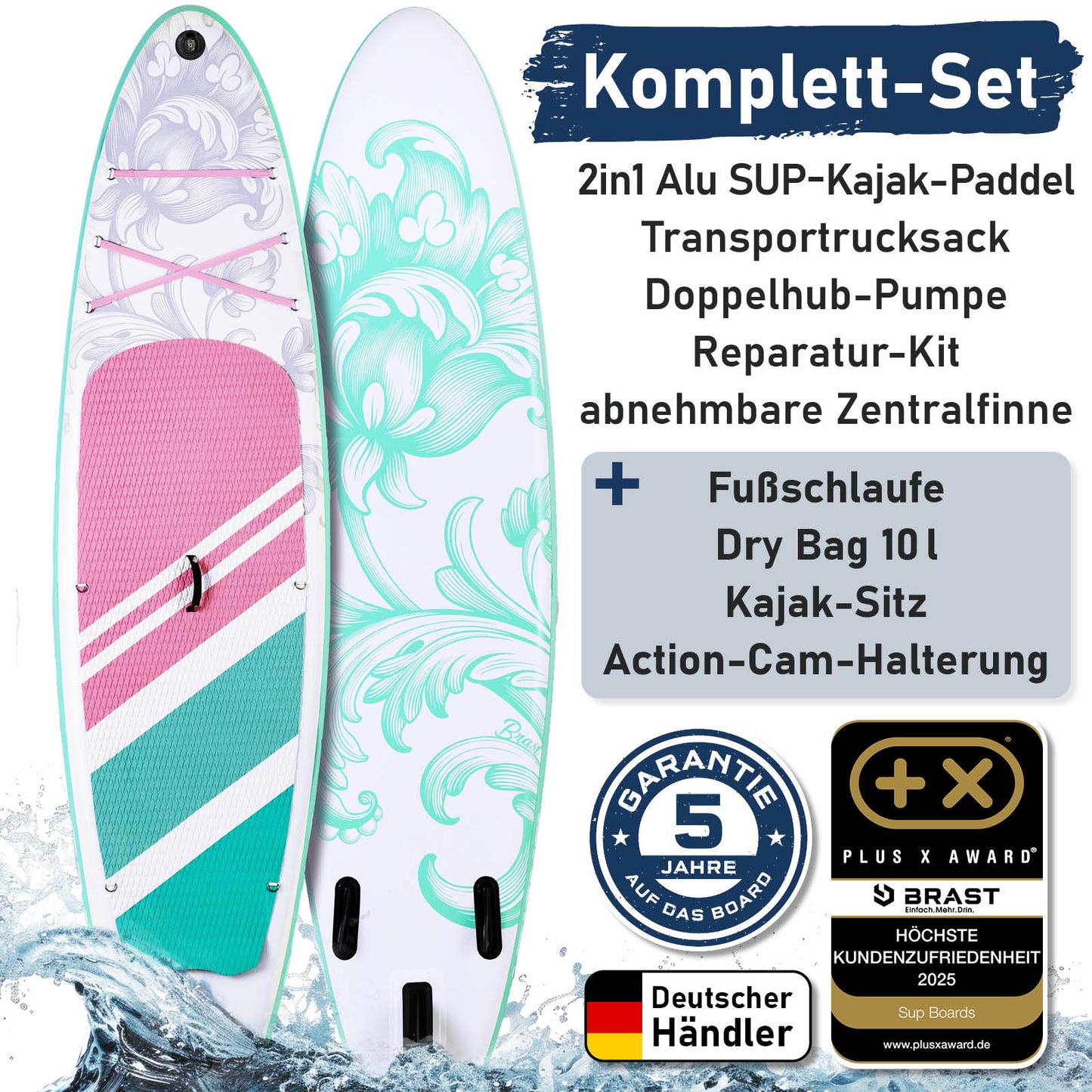 Aufblasbares SUP Board Set mit Sitz LILY 300 pastell