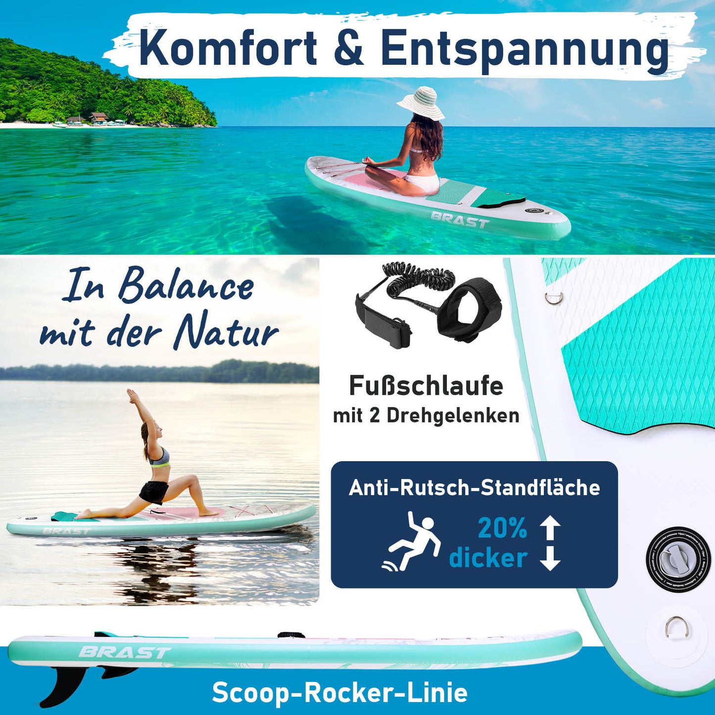 Aufblasbares SUP Board Set mit Sitz LILY 300 pastell