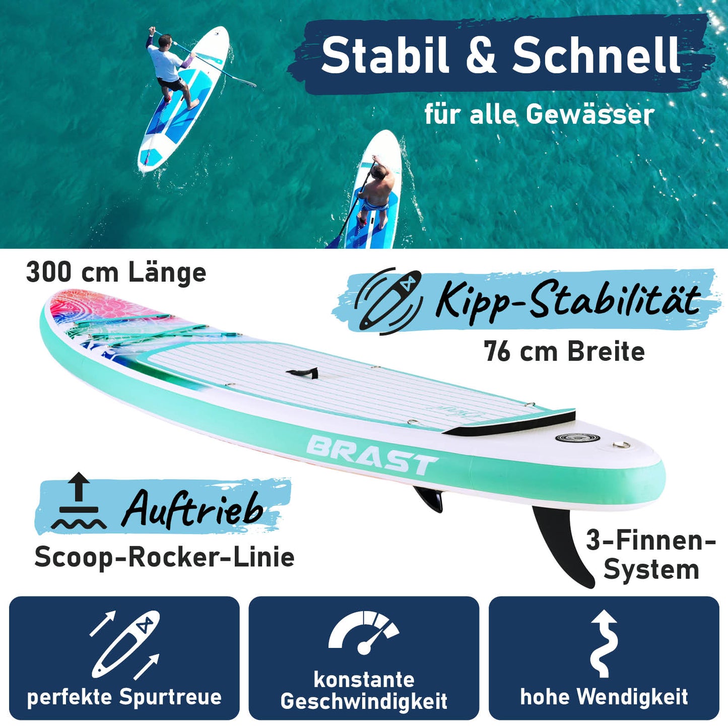 Aufblasbares SUP Board Set mit Sitz MANDALA 300