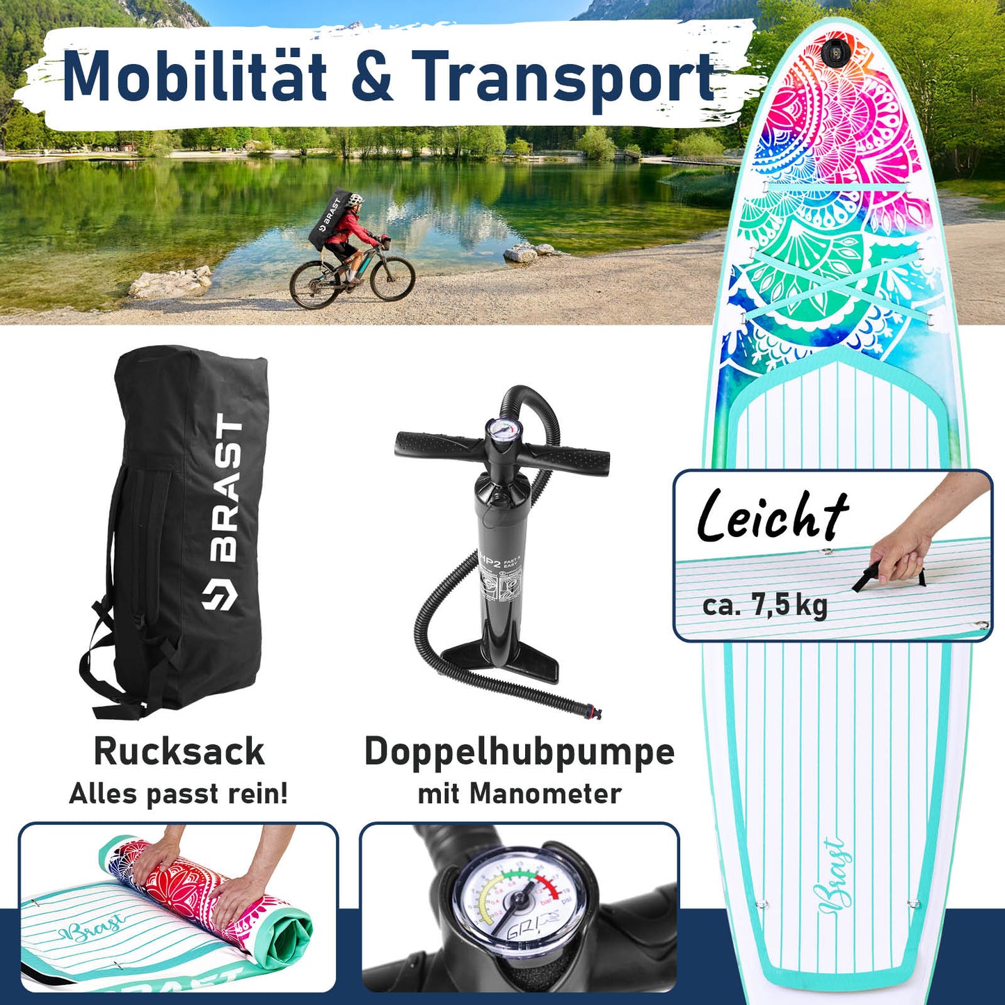 Aufblasbares SUP Board Set mit Sitz MANDALA 300