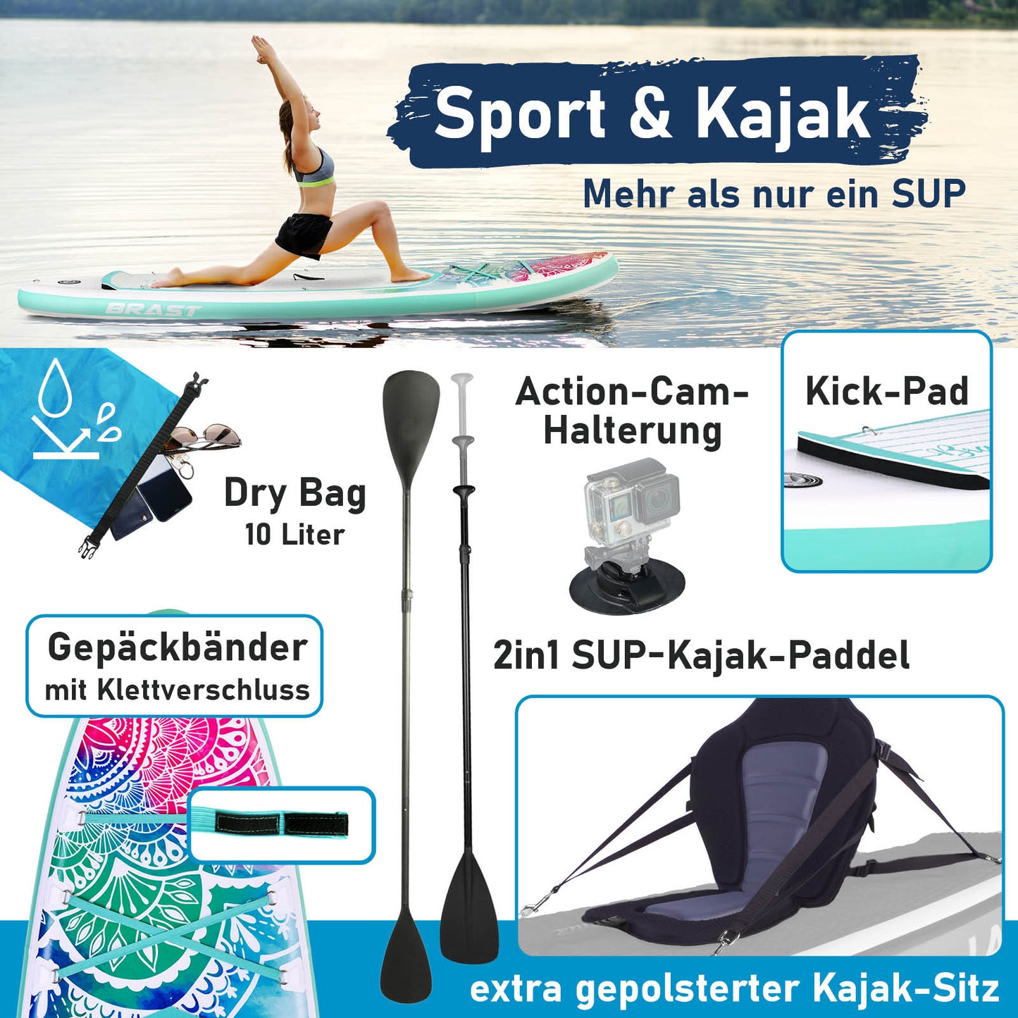 Aufblasbares SUP Board Set mit Sitz MANDALA 300