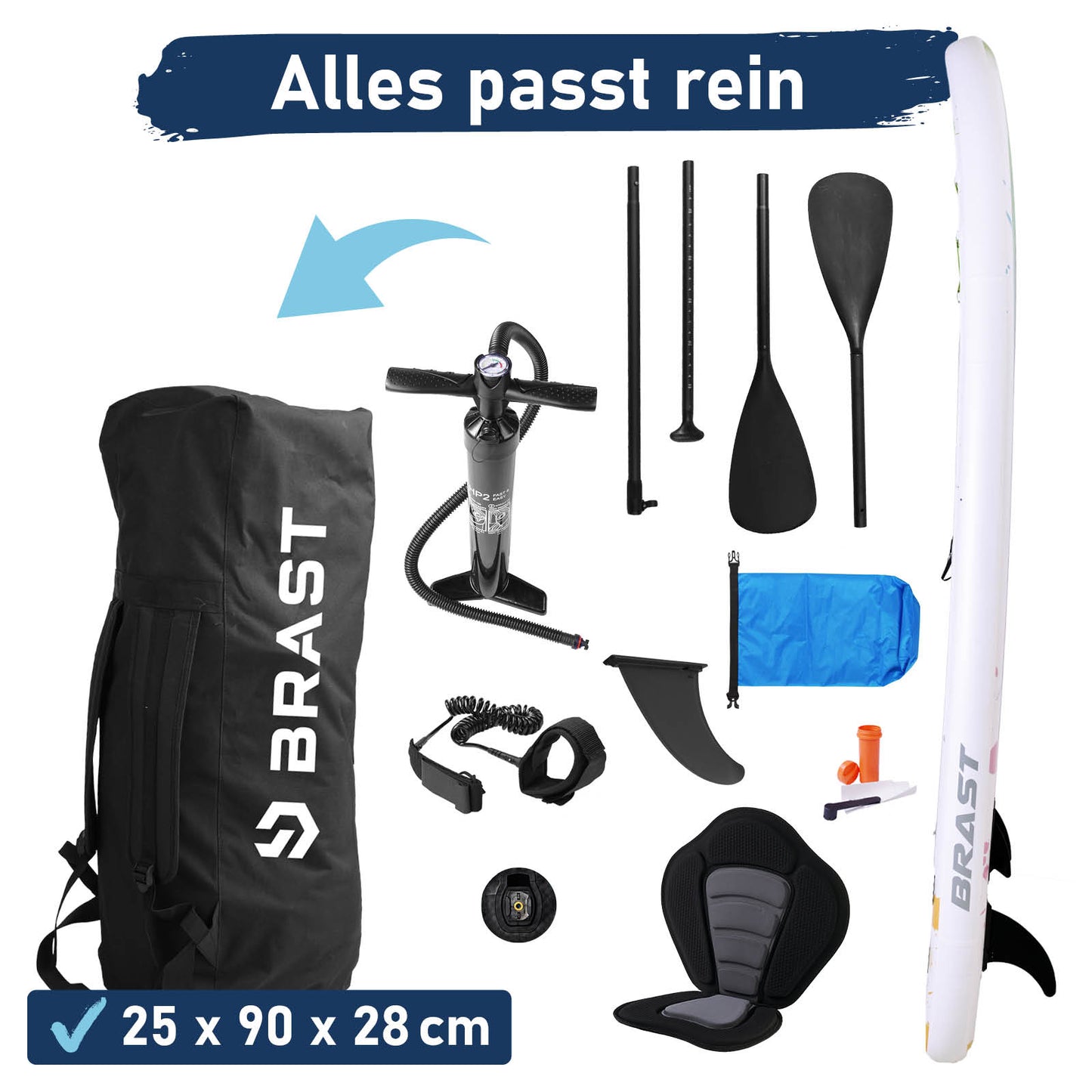 Aufblasbares SUP Board Set mit Sitz RAINBOW 300