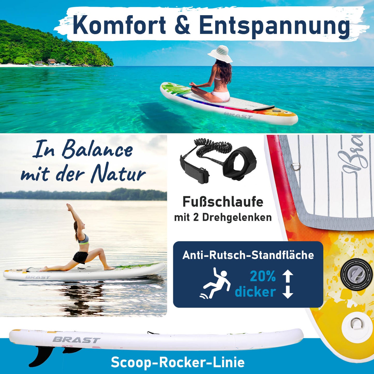 Aufblasbares SUP Board Set mit Sitz RAINBOW 300