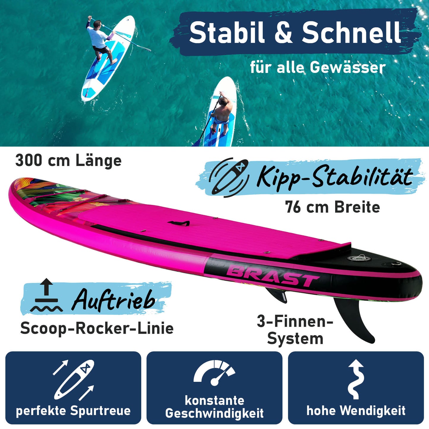 Aufblasbares SUP Board Set mit Sitz TROPIC 300