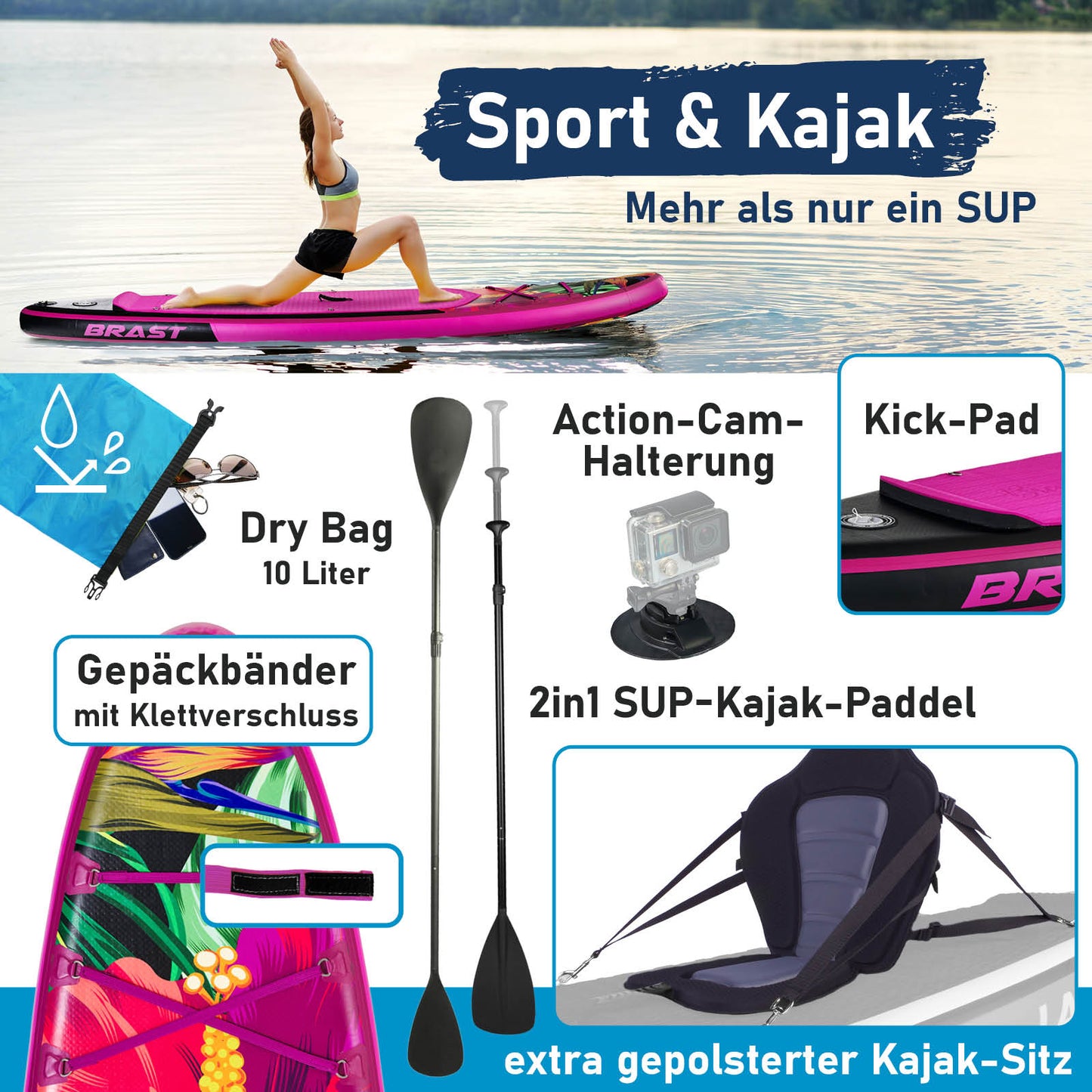 Aufblasbares SUP Board Set mit Sitz TROPIC 300